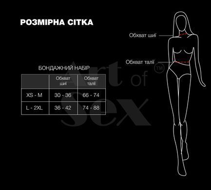 Бондажний набір Art of Sex &ndash; Shandy XS-M, екошкіра, чорний SX4556 фото