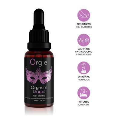 Збуджувальні краплі для клітора Orgie Orgasm Drops, 30 мл, ефект розігріву та охолодження SX1529 фото