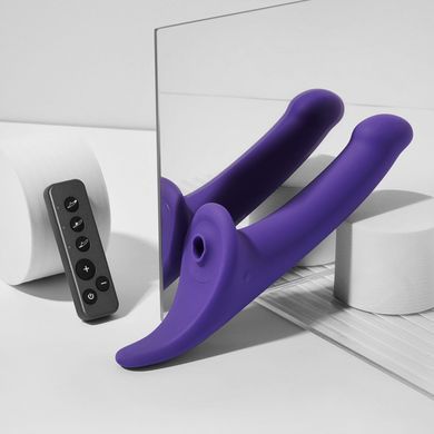 Вібронасадка для страпону з вакуумною стимуляцією Strap-On-Me Multi Orgasm Dildo L Purple SX4034 фото