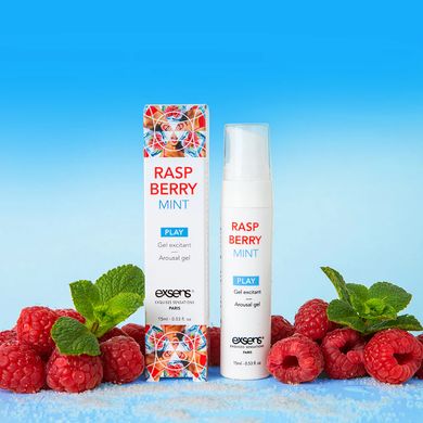 Стимулювальний гель EXSENS Kissable Raspberry Mint 15мл можна для поцілунків, охолоджувальний SO2366 фото