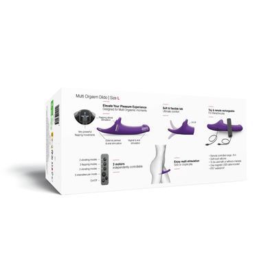 Вібронасадка для страпону з вакуумною стимуляцією Strap-On-Me Multi Orgasm Dildo L Purple SX4034 фото