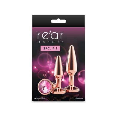 Набір анальних пробок NS Novelties Rear Assets - Tapered Trainer Kit - Rose Gold - Pink SX4385 фото