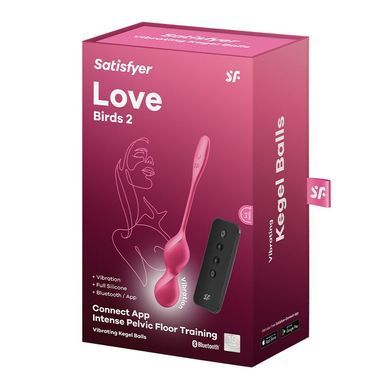 Вагінальні смарт-кульки з вібрацією Satisfyer Love Birds 2 Connect App Red, 86 г, пульт ДК SX0571 фото