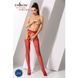 Еротичні колготки-бодістокінг Passion S002 red, імітація мереживних панчіх та пояса PSS002R фото 2