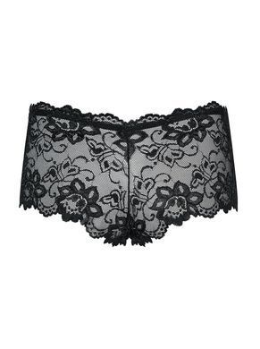 Трусики-шортики Obsessive Idillia shorties, L/XL, чорні, мереживні, з низькою посадкою SX1200 фото