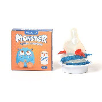 Насадка на член Recare Blue Monster Spike Condom (презерватив з вусиками та спіраллю шипів) SX3341 фото