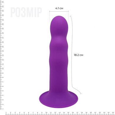 Дилдо з присоскою Adrien Lastic Hitsens 3 Purple, відмінно для страпона, діам. 4,1см, довжина 18,2см AD24023 фото