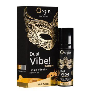 Рідкий вібратор Orgie Dual Vibe! Pina Colada Kissable Liquid Vibrator, 15 мл SX1498 фото