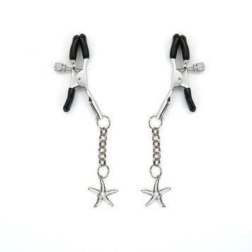 Затискачі для сосків Liebe Seele Starfish Nipple Clamps Silver, підвіска морська зірка SX1693 фото