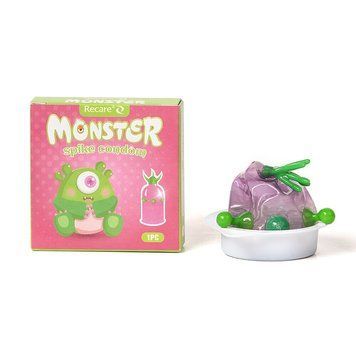 Насадка на член Recare Green Monster Spike Condom (презерватив з рядом кульок і вусиками на кінчику) SX3353 фото