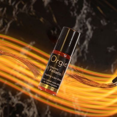 Блиск для губ з ефектом вібрації Orgie Electric Fellatio Lips Gloss, 10 мл, смак фруктового асорті SX1548 фото