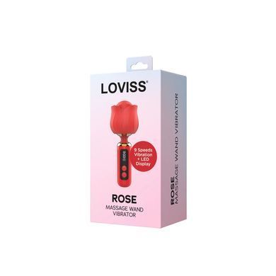 Вібромасажер Loviss Rose Mini Massage Wand Vibrator, головка у вигляді троянди, 9 режимів SX3994 фото