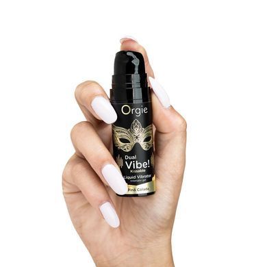 Рідкий вібратор Orgie Dual Vibe! Pina Colada Kissable Liquid Vibrator, 15 мл SX1498 фото