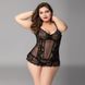 Мереживний корсет JSY &laquo;Сексуальна Белла&raquo; Plus Size Black, дрібна сітка, гіпюр, чашки з кісточками SO8364 фото 2