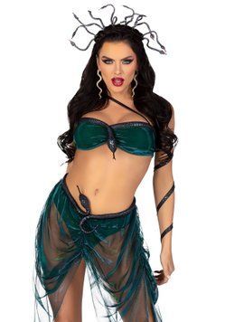 Еротичний костюм Медузи Горгони Leg Avenue Medusa Costume M, топ, спідниця, нарукавники, прикраси SO9213 фото