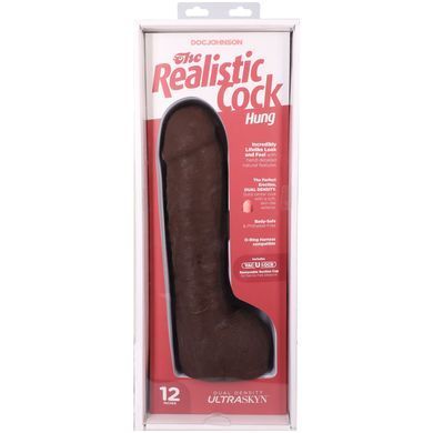 Фалоімітатор Doc Johnson The Realistic Cock ULTRASKYN - 12 Inch Hung with Balls Chocolate SX4462 фото