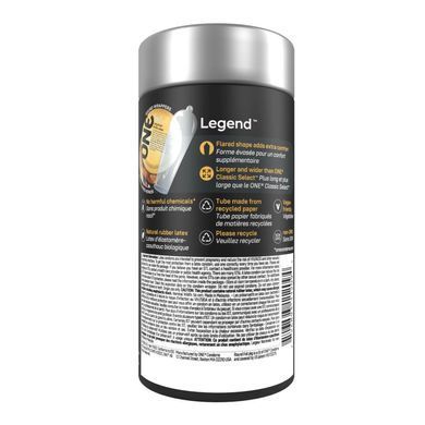 Презервативи ONE Legend XL, 12 шт, збільшений розмір, розширення на кінці, подарункове паковання-тубус SX0795 фото