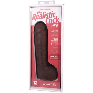 Фалоімітатор Doc Johnson The Realistic Cock ULTRASKYN - 12 Inch Hung with Balls Chocolate SX4462 фото
