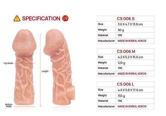 Насадка на член Kokos Cock Sleeve CS 006 M SX1461 фото