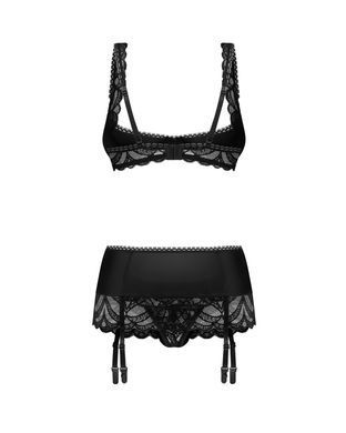Комплект Obsessive Lecille 3-pcs crotchless set 2XL/3XL SX3108 фото