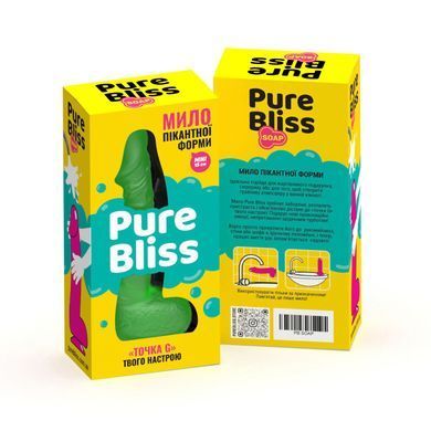 Мило у формі пеніса Pure Bliss MINI Green, крафтове мило-член, натуральне SO6358 фото