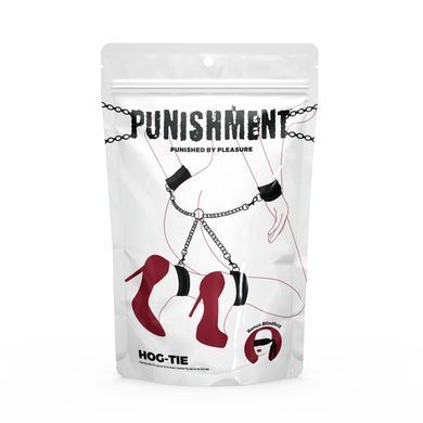 Хрестовина Punishment &ndash; Hog-Tie &ndash; Black, наручники + поножі на ланцюжку SX2226 фото