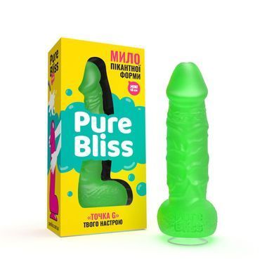 Мило у формі пеніса Pure Bliss MINI Green, крафтове мило-член, натуральне SO6358 фото