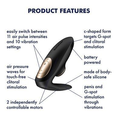 Вакуумний вібратор для пар Satisfyer Pro 4 Couples Battery Series, підходить для сексу у парі SX3840 фото