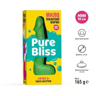 Мило у формі пеніса Pure Bliss MINI Green, крафтове мило-член, натуральне SO6358 фото