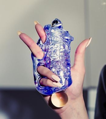 Мастурбатор Fleshlight Fleshskins Grip Blue Ice, надійна фіксація на руці, відмінно для пар та мінета F16623 фото