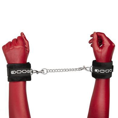 Наручники Punishment &ndash; Crystal Detail Handcuffs &ndash; Black, знімний ланцюжок, оздоблені кристалами SX2227 фото
