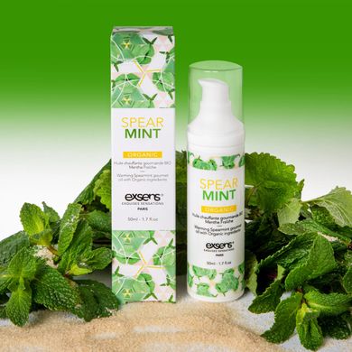 Масажна олія EXSENS Organic Spear Mint 50мл розігрівальна, без цукру, без парабенів, їстівна SO2380 фото