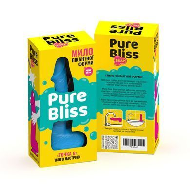 Мило у формі пеніса Pure Bliss MINI Blue, крафтове мило-член, натуральне SO6360 фото