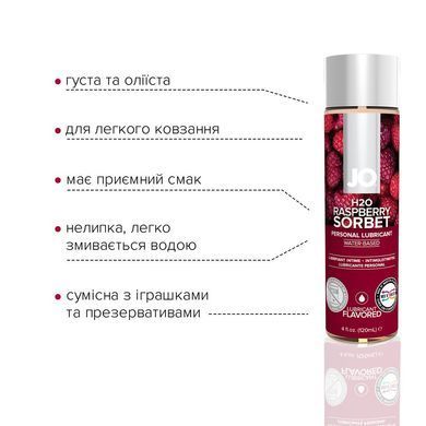 Змазка на водній основі JO H2O &mdash; Raspberry Sorbet (120 мл) без цукру, рослинний гліцерин SO1671 фото