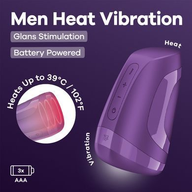 Мастурбатор Satisfyer Men Heat Vibration Battery Series імітатор мінету, підігрів та вібрація SX3843 фото