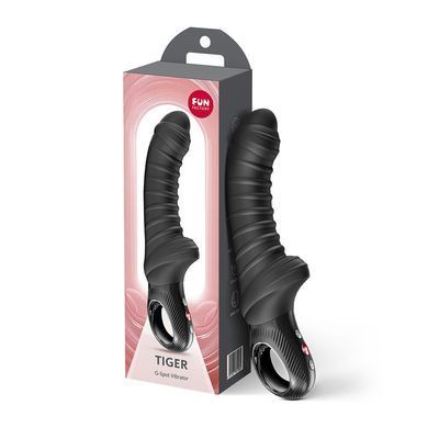 Вібратор для точки G Fun Factory TIGER Black, ребристий, підходить для анальної стимуляції SX4307 фото