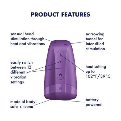 Мастурбатор Satisfyer Men Heat Vibration Battery Series імітатор мінету, підігрів та вібрація SX3843 фото