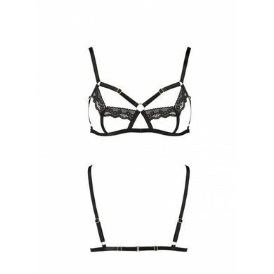 Бюстгальтер-стрепи з мереживом Passion Exclusive SOLON BRA XXL/XXXL, black SO6412 фото