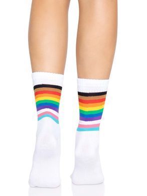 Шкарпетки жіночі в смужку Leg Avenue Pride crew socks Rainbow, 37&ndash;43 розмір SO8584 фото