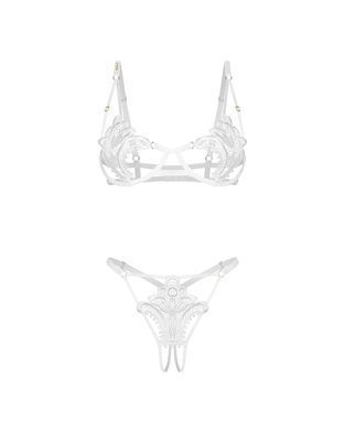 Комплект Obsessive Luise Sublim White 2-pcs crotchless set L/XL SX5087 фото