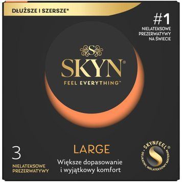 Безлатексні преміум-презервативи SKYN Large 3 шт, збільшений розмір SX2382 фото