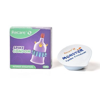 Насадка на член Recare Spike Condom Purple (презерватив з вусиками та рядами шипів) SX3348 фото