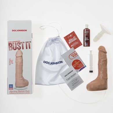 Фалоімітатор, що кінчає Doc Johnson The Realistic Cock ULTRASKYN - Squirting 9,5 Inch Vanilla SX4465 фото