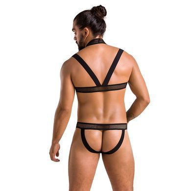 Комплект чоловічої білизни з кріпленнями Passion 043 JACOB XXL/XXXL Black, труси, шлейки SO7602 фото