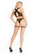 Комплект Leg Avenue Lace Bra Top and Panty with Garters One Size Black SX4987 фото 2