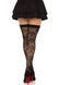 Панчохи Leg Avenue Wild rose net thigh highs, One Size, чорні, широка резинка, малюнок-троянди SX1042 фото 2