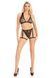 Комплект Leg Avenue Lace Bra Top and Panty with Garters One Size Black SX4987 фото 3
