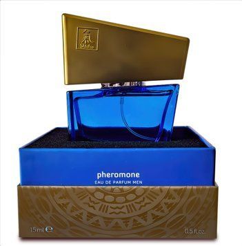 Духи з феромонами чоловічі SHIATSU Pheromone Fragrance men darkblue, 15 мл HOT67140 фото