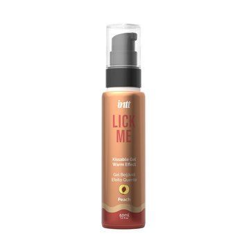 Гель для оральних пестощів із зігрівальним ефектом INTT Lick Me Kissable Gel Peach 50 мл, без цукру SX1696 фото