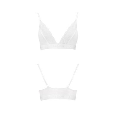 Еластичний топ з мереживом Passion PS001 TOP S, white SO4189 фото